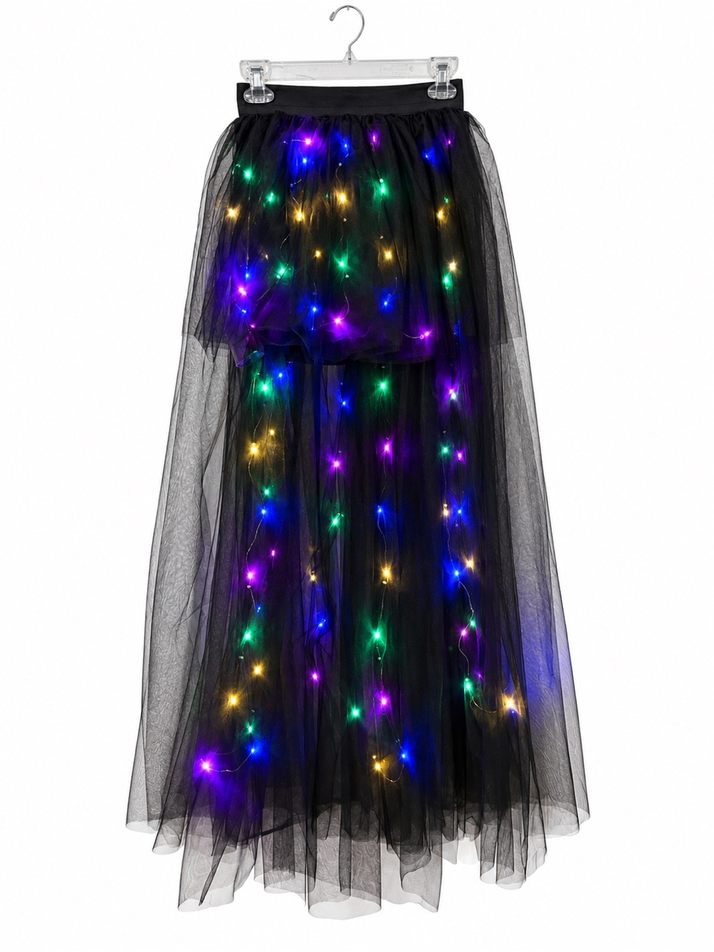 Black Light-Up High Low Skirt